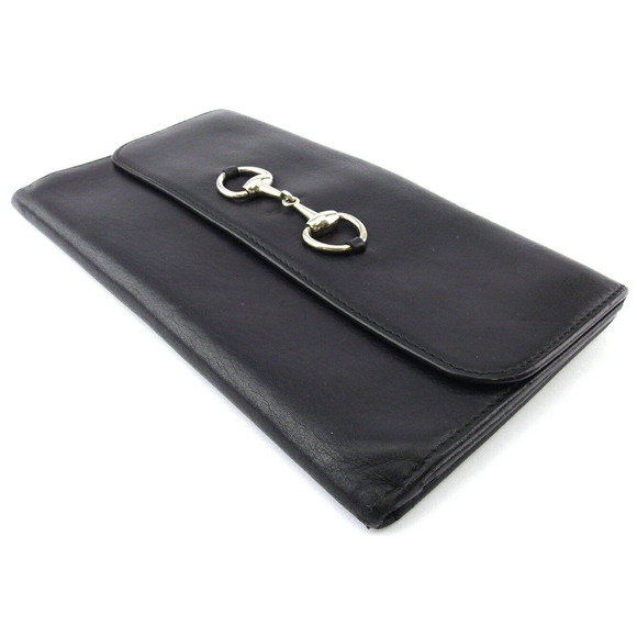 Gucci Leather Horsebit Long Black Wallet - Picture 4 of 6